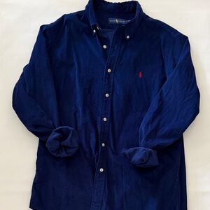 Ralph Lauren Corderoy button up royal blue.